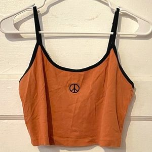 Urban Outfitters ‘Peace Sign’ Orange Crop …